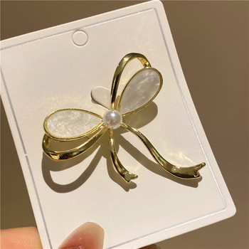 Crystal Dragonfly Butterfly καρφίτσες για γυναίκες Μεταλλικό μαργαριτάρι φιόγκο λουλούδι καρφίτσες πέτο Χαριτωμένο έντομο σήμα αξεσουάρ μόδας Δώρα