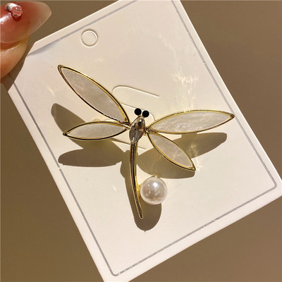 Crystal Dragonfly Butterfly καρφίτσες για γυναίκες Μεταλλικό μαργαριτάρι φιόγκο λουλούδι καρφίτσες πέτο Χαριτωμένο έντομο σήμα αξεσουάρ μόδας Δώρα