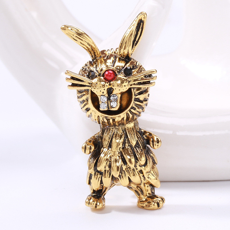 Slatki zec Broš za revere Metalni kristal Životinjski bedž Odijelo Kardigan Korzažni broševi za muškarce i žene Dodaci