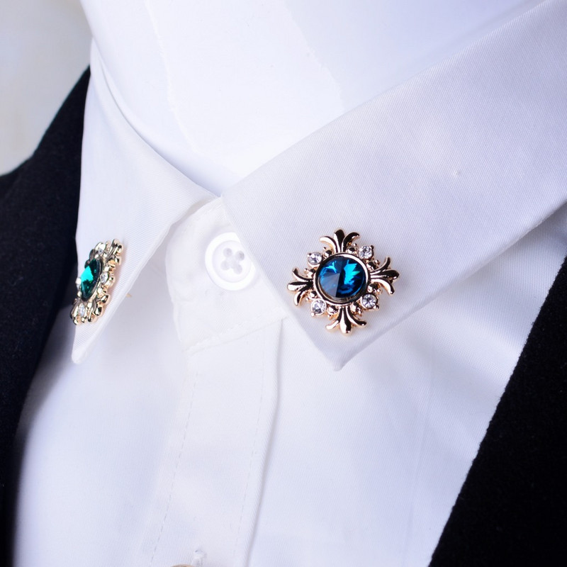 2 komada Modni kristalni križ Broš Igle sa vještačkim kamenčićima Igle za ovratnik košulje i broševi Luksuzni nakit Pokloni za žene Muškarci Dodaci