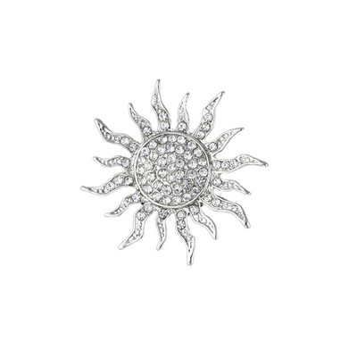 Jauna augstākās klases metāla saulespuķu piespraudes piespraude Rhinestone kristāla atloka piespraudes vīriešu uzvalks krekls korsāža žetons Apģērbu aksesuāri
