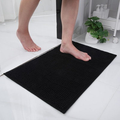 Olanly Shaggy Chenille prostirka za kupanje, upijajuća podna obloga za tuširanje, koja se brzo suši, mekana, debela, plišana prostirka za kupaonicu protiv klizanja