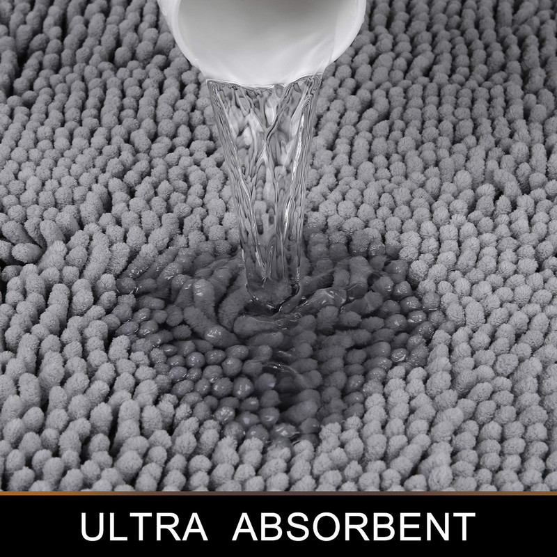 Olanly WC prostirka od šenile u obliku slova U, upijajuća, mekana, plišana podna prostirka za kupaonicu, protivklizna podloga za tuširanje, prostirka za kadu