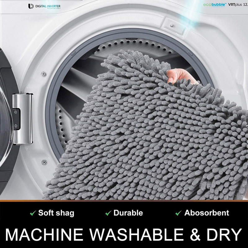 Olanly WC prostirka od šenile u obliku slova U, upijajuća, mekana, plišana podna prostirka za kupaonicu, protivklizna podloga za tuširanje, prostirka za kadu