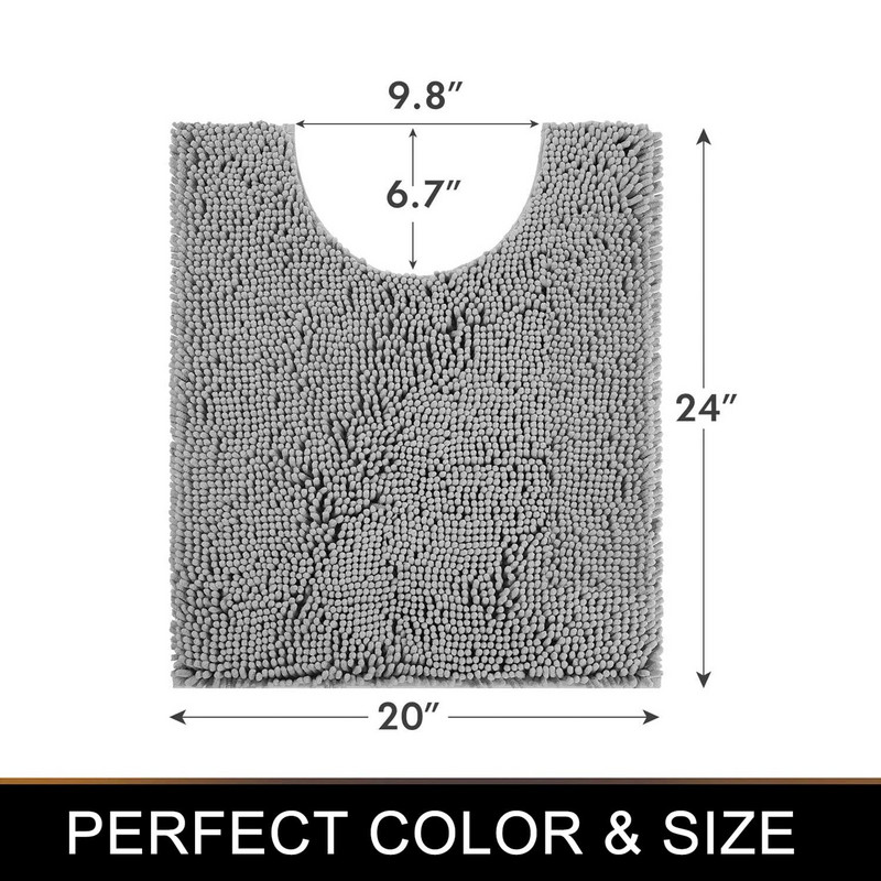 Olanly WC prostirka od šenile u obliku slova U, upijajuća, mekana, plišana podna prostirka za kupaonicu, protivklizna podloga za tuširanje, prostirka za kadu