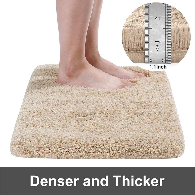Olanly Shaggy kupaonska prostirka za kadu upijajuća podloga za tuš neklizajuća debela podna prostirka za spavaću sobu mekana paperjasta plišana dekoracija tepiha za dnevnu sobu