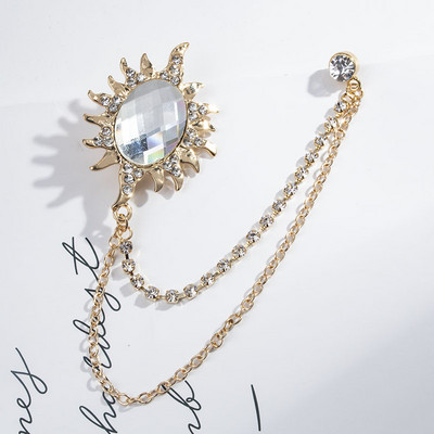 Novi starinski lanac s resicama, broš igla, metalni kristalni broševi, odijelo, ovratnik košulje, značka, korzaž, igle za revere za muškarce, nakit, darovi