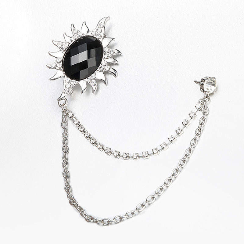 Novi starinski lanac s resicama, broš igla, metalni kristalni broševi, odijelo, ovratnik košulje, značka, korzaž, igle za revere za muškarce, nakit, darovi