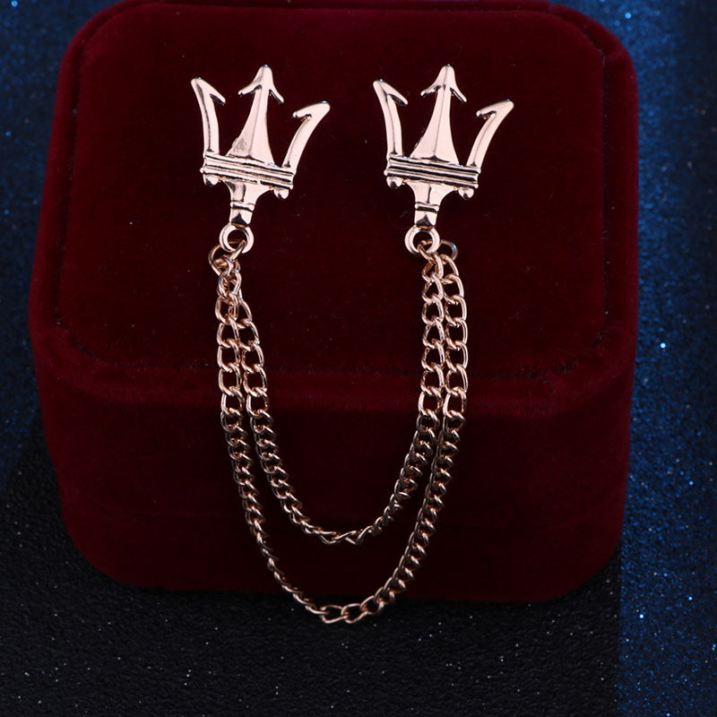 Korejska metalna kruna, broš, igla, nakit, luksuzni lanac s resicama, košulja s reverima, malo odijelo, značka, ovratnik košulje, dodaci, darovi za muškarce
