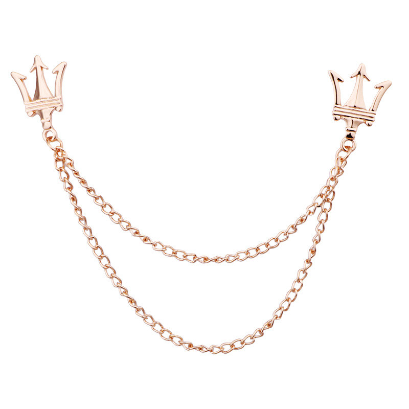 Korejska metalna kruna, broš, igla, nakit, luksuzni lanac s resicama, košulja s reverima, malo odijelo, značka, ovratnik košulje, dodaci, darovi za muškarce