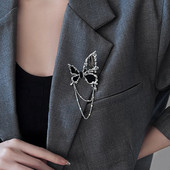 Modes kristāla tauriņu saktas sievietēm Pušķu ķēdes atloka piespraudes Uzvalks Žetons Ballīte Kāzu Apģērbi Aksesuāri Rotaslietas Dāvanas