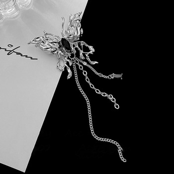 Модни брошки с кристални пеперуди за жени Пискюл Верига Ревери Игли Значка за костюм Парти Сватбени аксесоари за облекло Бижута Подаръци