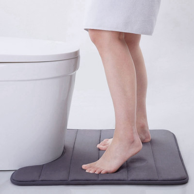 Olanly Kupaonski tepih u obliku slova U Mekana upijajuća memorijska pjena Podni tepih Debeli koraljni baršunasti jastučić za noge Neklizajuća dekoracija WC prostirke za kupaonicu