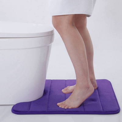 Olanly Kupaonski tepih u obliku slova U Mekana upijajuća memorijska pjena Podni tepih Debeli koraljni baršunasti jastučić za noge Neklizajuća dekoracija WC prostirke za kupaonicu