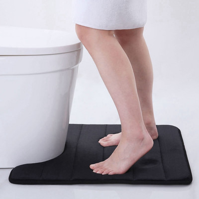 Olanly Kupaonski tepih u obliku slova U Mekana upijajuća memorijska pjena Podni tepih Debeli koraljni baršunasti jastučić za noge Neklizajuća dekoracija WC prostirke za kupaonicu