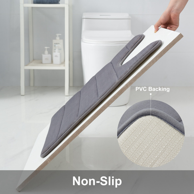 Olanly Kupaonski tepih u obliku slova U Mekana upijajuća memorijska pjena Podni tepih Debeli koraljni baršunasti jastučić za noge Neklizajuća dekoracija WC prostirke za kupaonicu