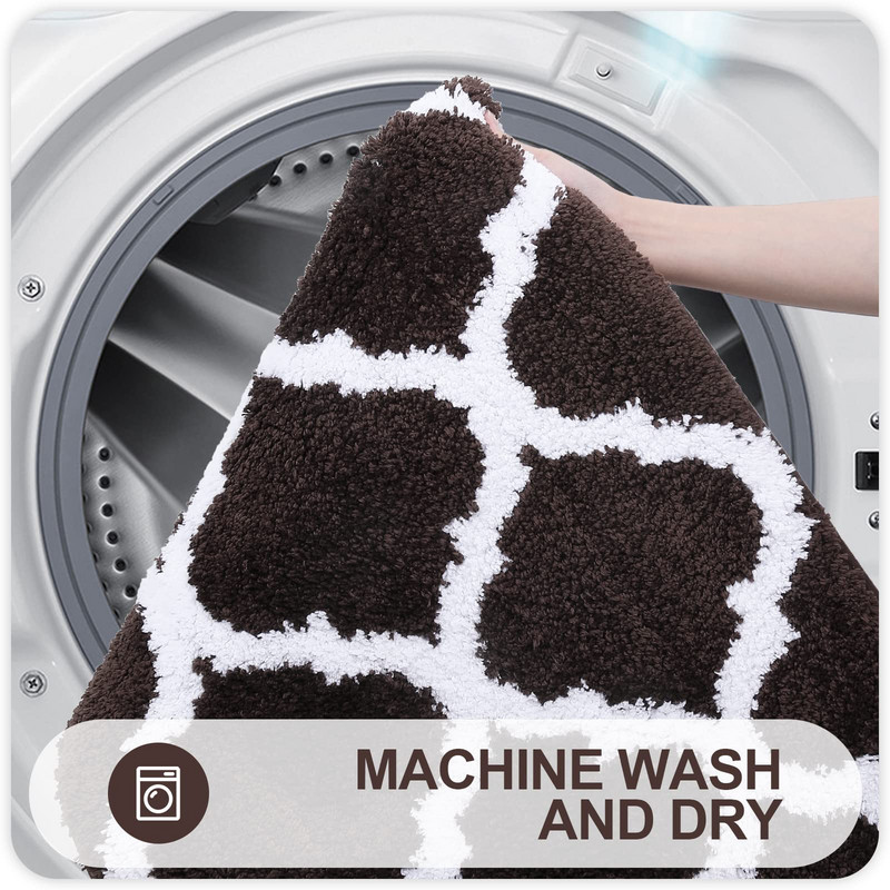 Olanly Kupaonski set prostirki za kadu 2-dijelni upijajući čupavi ukrasni tepih za tuširanje Neklizajući ultra mekani plišani WC tepih u obliku slova U