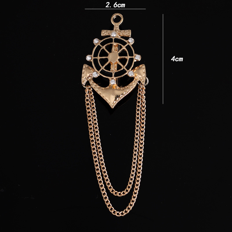 Korejsko sidro, kamenčići, kristalni broš, britanski stil, lanac s resicama, igle za revere, igle za muška odijela, luksuzni nakit, dodaci