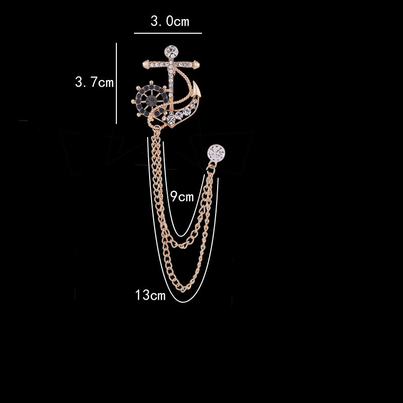 Korejsko sidro, kamenčići, kristalni broš, britanski stil, lanac s resicama, igle za revere, igle za muška odijela, luksuzni nakit, dodaci