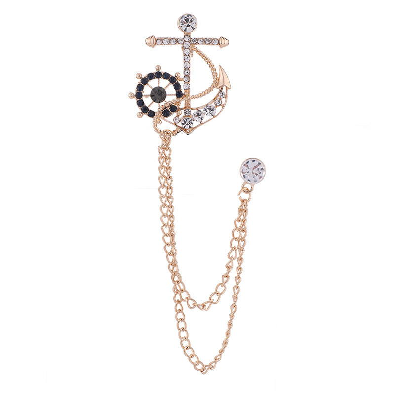 Korejsko sidro, kamenčići, kristalni broš, britanski stil, lanac s resicama, igle za revere, igle za muška odijela, luksuzni nakit, dodaci