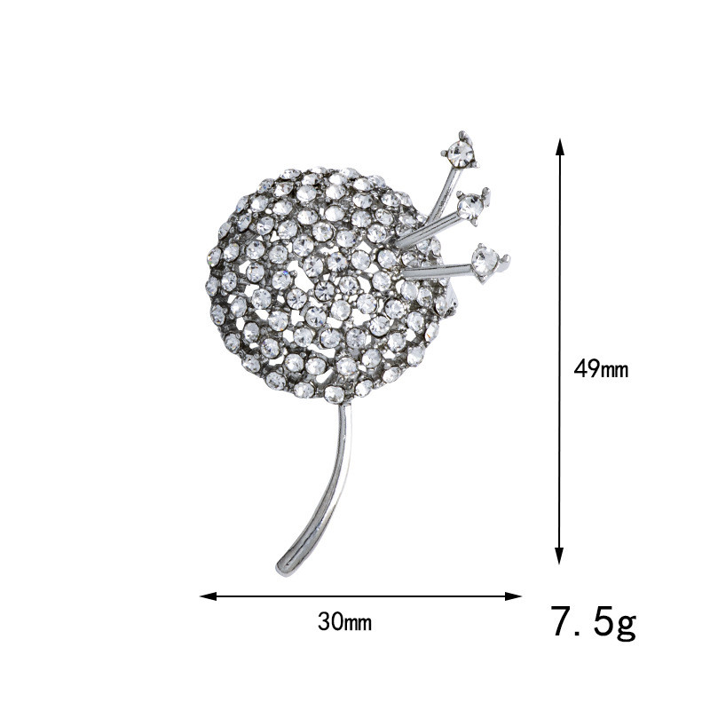 Novi korejski metalni broš s maslačkom, vještački dijamant, cvijet s reverom, modno muško odijelo, košulja, broševi za ženske dodatke, poklon