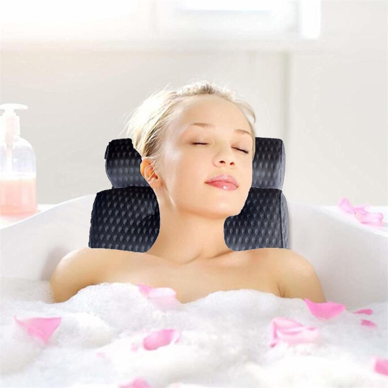 Jastuk za kupanje protiv klizanja, jastuci za kadu, jastuk za kupanje, jastuk za kupanje, naslon za glavu, s vakuumskim čašicama za vrat, leđa Kupaonski pribor