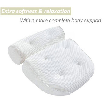 Дишаща 3D мрежеста спа възглавница за баня с вендузи за опора на врата и гърба Спа възглавница за домашна гореща вана Аксесоари за баня O2H5