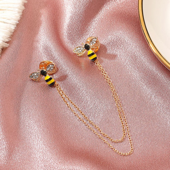 Ρετρό χαριτωμένες καρφίτσες μελισσών Καρφίτσες πέτο από μεταλλικό κράμα με φούντα ανδρικό πουκάμισο γιακάς μόδας κοσμήματα δώρα για γυναίκες αξεσουάρ