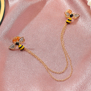 Ρετρό χαριτωμένες καρφίτσες μελισσών Καρφίτσες πέτο από μεταλλικό κράμα με φούντα ανδρικό πουκάμισο γιακάς μόδας κοσμήματα δώρα για γυναίκες αξεσουάρ