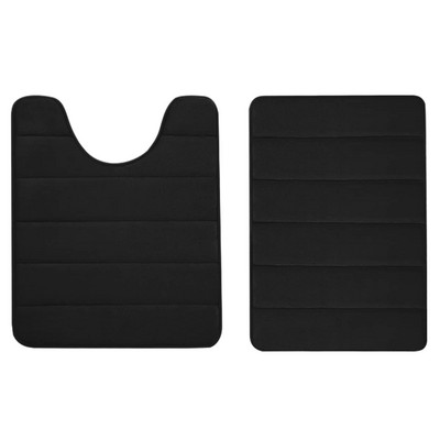 Olanly 2PCS vannas istabas paklāju komplekts, neslīdošs, absorbējošs dušas paliktnis, mīksts atmiņas putas, U-veida tualetes paklājs un taisnstūra grīdas vannas paklājs