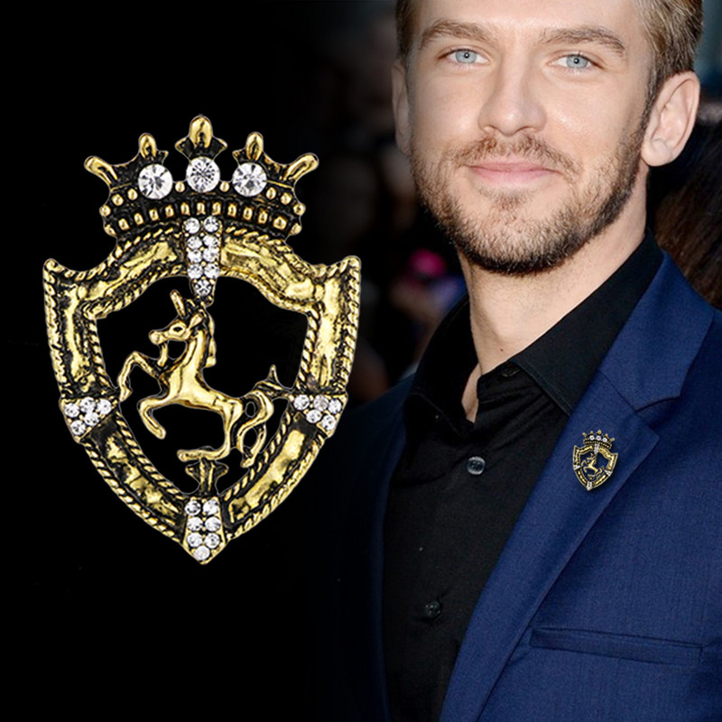 i-Remiel Novi vintage mali krunski broš s krunom od kamenčića za muško odijelo Corsage Konjska igla za rever Značka Odjeća i dodaci