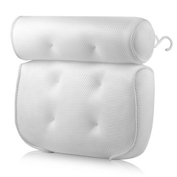 Дишаща 3D мрежеста спа възглавница за баня с вендузи Поддържащи аксесоари Горещ гръб и спа възглавница Вана за баня за дома M7P3