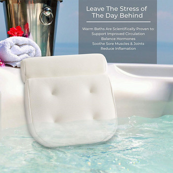 Αντιολισθητικό μαξιλάρι μπάνιου Spa Μαξιλάρι μπανιέρας με 3D διχτυωτό μαξιλάρι για στήριγμα κεφαλής με βεντούζες Μαξιλάρι για στήριγμα πλάτης λαιμού