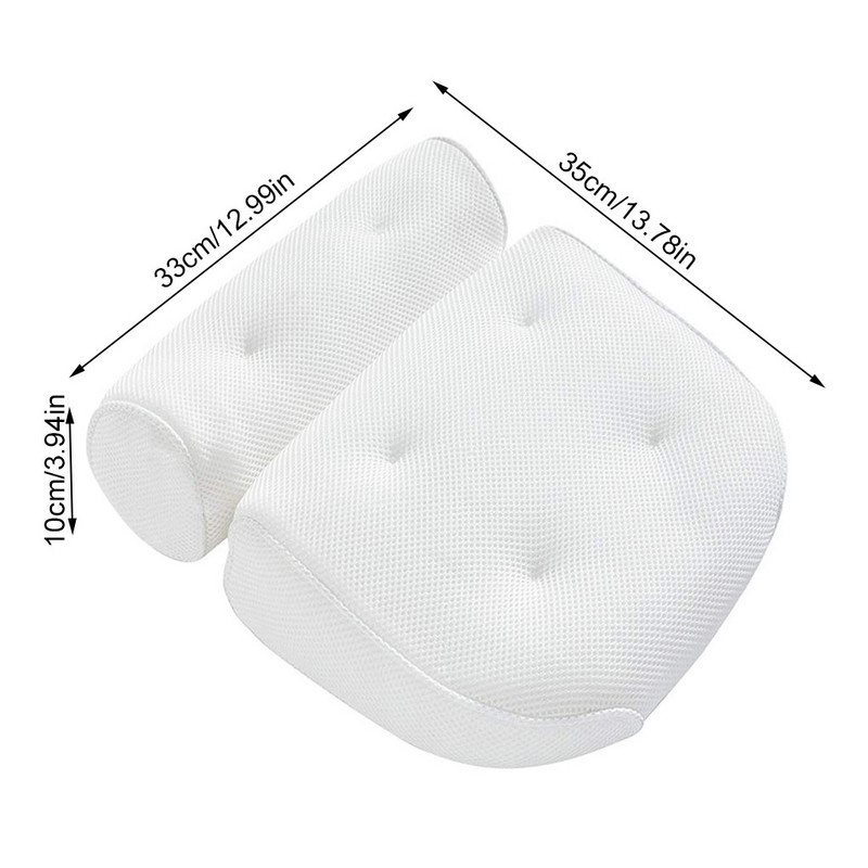 Spa protuklizni jastuk za kadu 3D mrežasti jastuk za kadu Jastuk za naslon za glavu s vakuumskim čašicama Potpora za vrat i leđa Jastuk za odmor