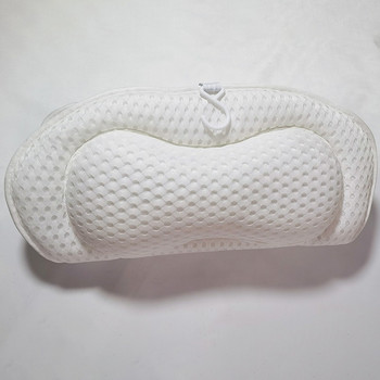 3D мека бяла масажна възглавница за баня с пеперуда с вендузи Гъбеста спа възглавница за вана Удобство за врата Удобство за релаксиращ инструмент