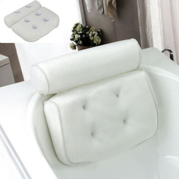 Дишаща 3D мрежеста спа възглавница за баня с вендузи за врат и гръб Нехлъзгаща се вана Възглавница за облегалка за глава Аксесоари за баня