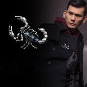 Modni novi pozlaćeni posrebreni emajl Broš Škorpion Osobnost Temperament Korzaž Rever Igla Muški odjevni dodaci Pokloni