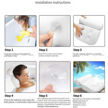 3D възглавница за баня, неплъзгаща се с вендуза, сензорна възглавница, възглавница за баня, неплъзгаща се, домашна вана, вана, вана, възглавница