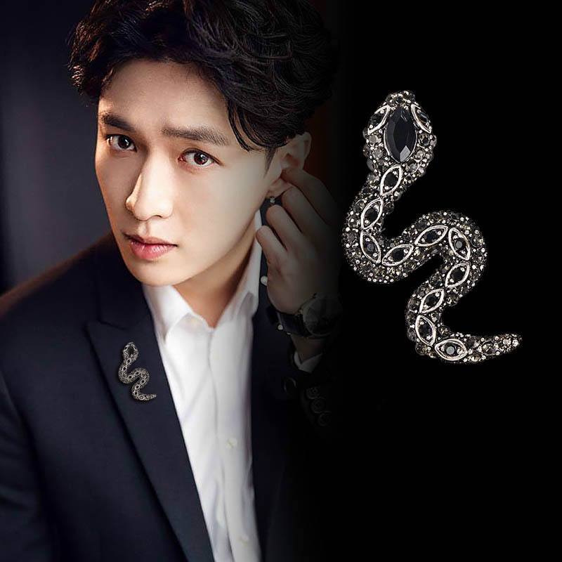 Starinski metalni broševi sa životinjama, luksuzne zmije, vještački dijamant, značke za revere, broševi za muškarce, odijelo, ovratnik košulje, odjevni dodaci