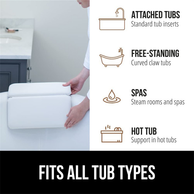 Luksuzni jastuk za kupanje Protuklizna Vodootporna kada Podrška za glavu i vrat Opuštanje Osnove za kupanje Podloga za kadu Dodatna oprema Whit