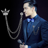 Nova korejska visokokvalitetna metalna kruna s resicama Broš igla Kristalna značka Igla za rever Korsaž za ovratnik odijela Dodaci Pokloni za muškarce