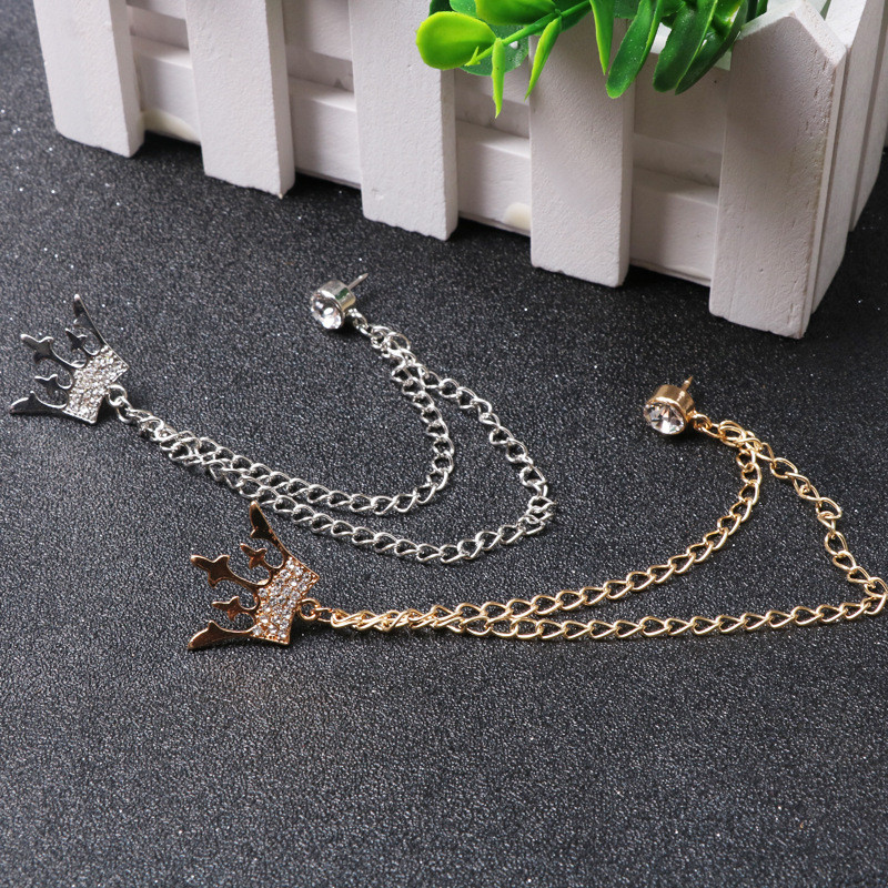 Nova korejska visokokvalitetna metalna kruna s resicama Broš igla Kristalna značka Igla za rever Korsaž za ovratnik odijela Dodaci Pokloni za muškarce