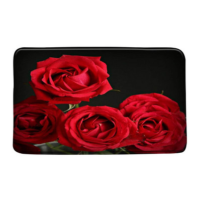 Crvena ruža Kupaonske prostirke Protuklizna Vinska cvjetna podloga za noge Valentinovo Otirač za spavaću sobu Kuhinja Pastoralno cvijeće Tepih Podna prostirka Kuća
