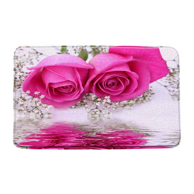 Crvena ruža Kupaonske prostirke Protuklizna Vinska cvjetna podloga za noge Valentinovo Otirač za spavaću sobu Kuhinja Pastoralno cvijeće Tepih Podna prostirka Kuća