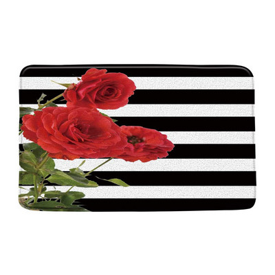 Crvena ruža Kupaonske prostirke Protuklizna Vinska cvjetna podloga za noge Valentinovo Otirač za spavaću sobu Kuhinja Pastoralno cvijeće Tepih Podna prostirka Kuća