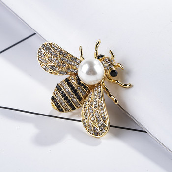 Υψηλής ποιότητας Κορεάτικη μόδα Νέες καρφίτσες με πέρλες Bee Lapel Pin Badge για άντρες Κασκόλ Πόρπη Μεταλλική καρφίτσα Κοσμήματα Πολυτελή αξεσουάρ