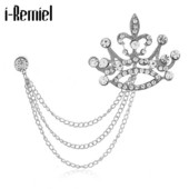 Korejas jaunais Rhinestone kronis Piespraudes Piespraudes Cinka sakausējums Pušķi Piespraudes Žetons Modes Rotaslietas vīriešiem Piespraudes Krekls Apkakles Aksesuāri