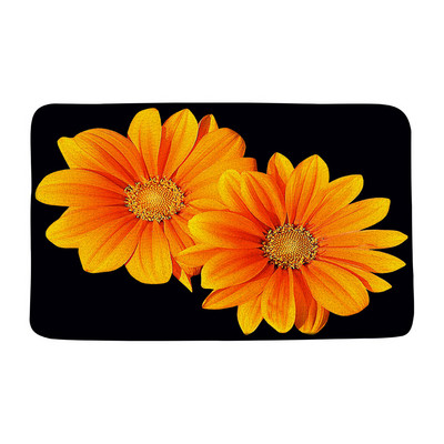 Bijele tratinčice Kupaonske prostirke Bez mulja Ružičasto narančasto cvijeće Odraz rose Cvjetni kupaonski tepisi Tepisi Unutarnji otirači Podna podloga