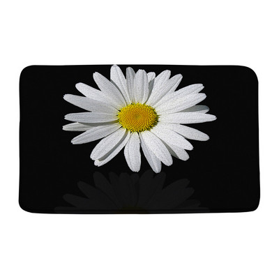 Bijele tratinčice Kupaonske prostirke Bez mulja Ružičasto narančasto cvijeće Odraz rose Cvjetni kupaonski tepisi Tepisi Unutarnji otirači Podna podloga