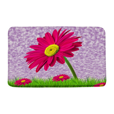 Bijele tratinčice Kupaonske prostirke Bez mulja Ružičasto narančasto cvijeće Odraz rose Cvjetni kupaonski tepisi Tepisi Unutarnji otirači Podna podloga